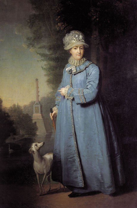 Екатерина II на прогулке в Царскосельском парке